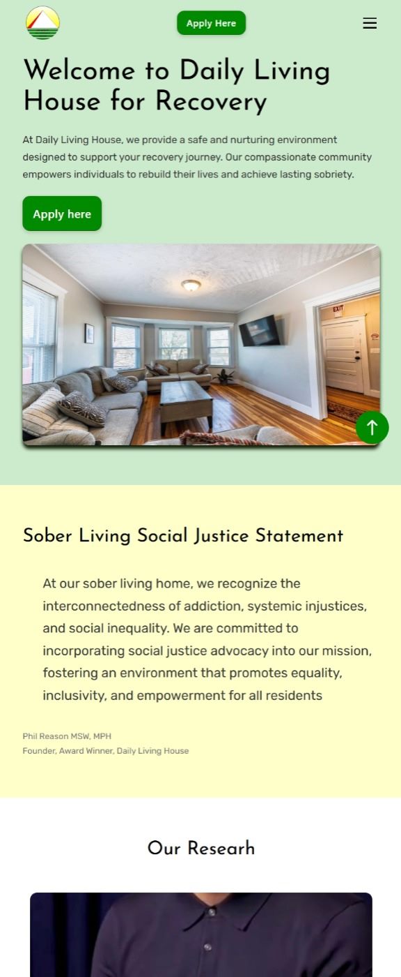 Daily Living House website detail