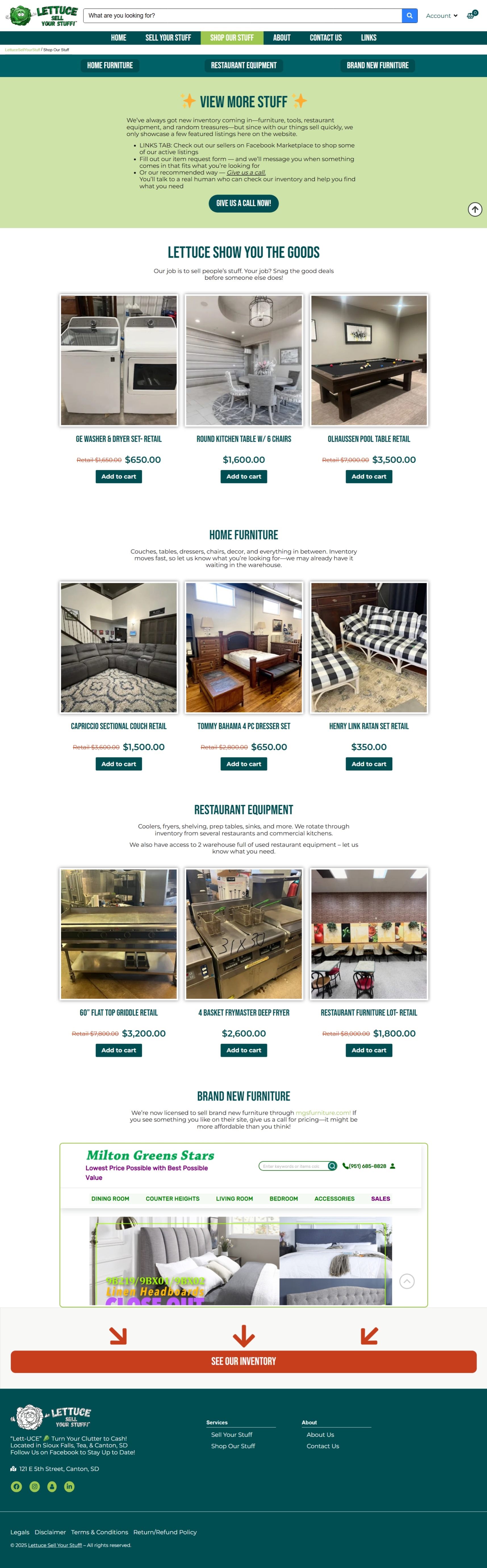 Lettuce Sell Your Stuff website detail