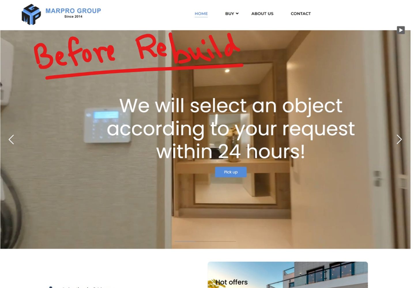 MarPro Group website before the redesign